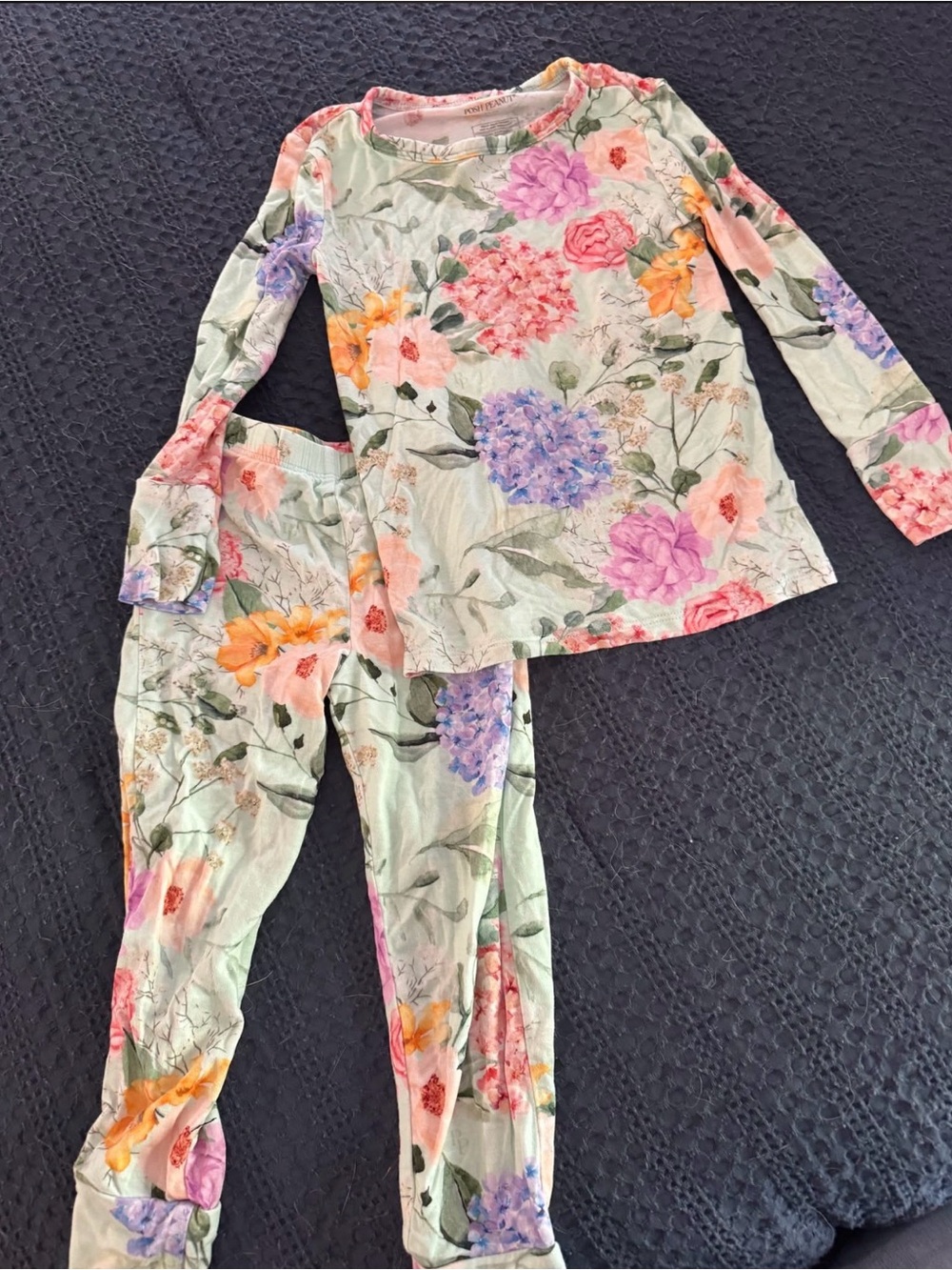 Posh Peanut Two Piece Pajamas Hydrangeas